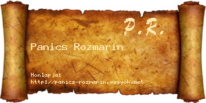 Panics Rozmarin névjegykártya